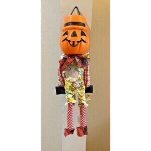 Halloween Blow Mold Head Pumpkin Doll Jack-O-Lantern Decoration Trick or Treat